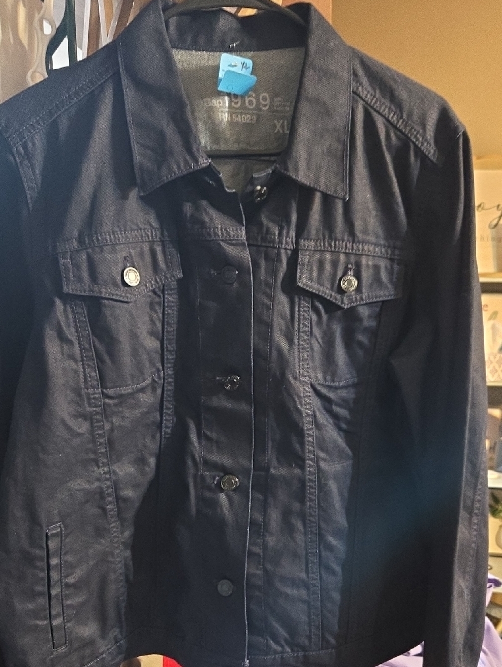 GAP Navy Blue Women's Button-Front Jean Jacket